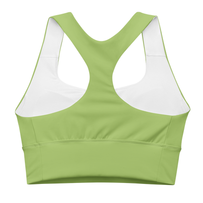 Michigan Upper Peninsula Longline Sports Bra (w/ UP USA Flag) | Gooseberry Green