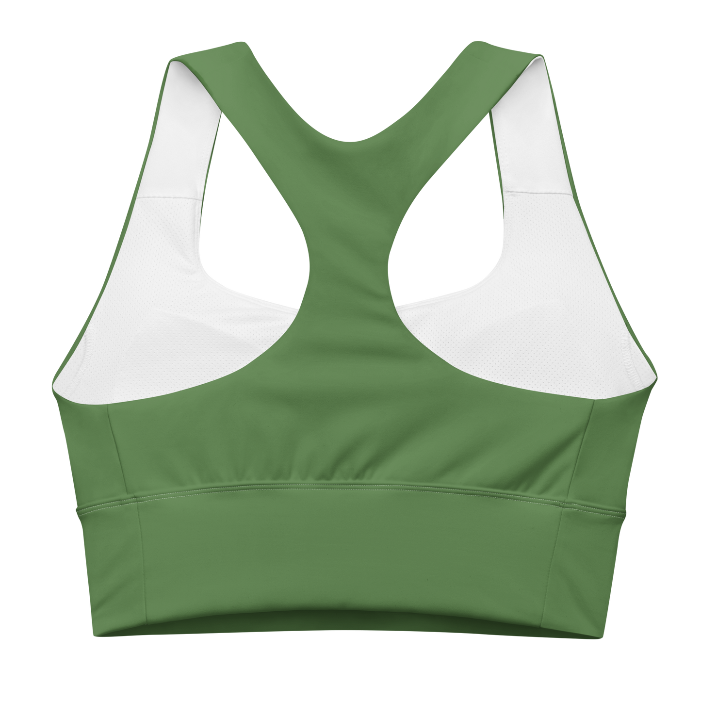 Michigan Upper Peninsula Longline Sports Bra (w/ UP USA Flag) | Pine Green