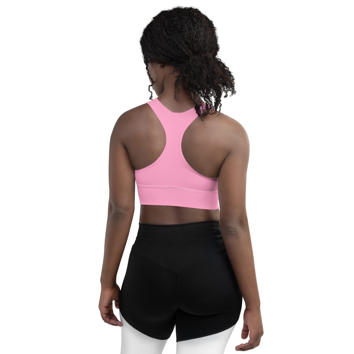 Michigan Upper Peninsula Longline Sports Bra (w/ UP USA Flag) | '67 Caddie Pink