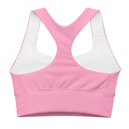 Michigan Upper Peninsula Longline Sports Bra (w/ UP USA Flag) | '67 Caddie Pink