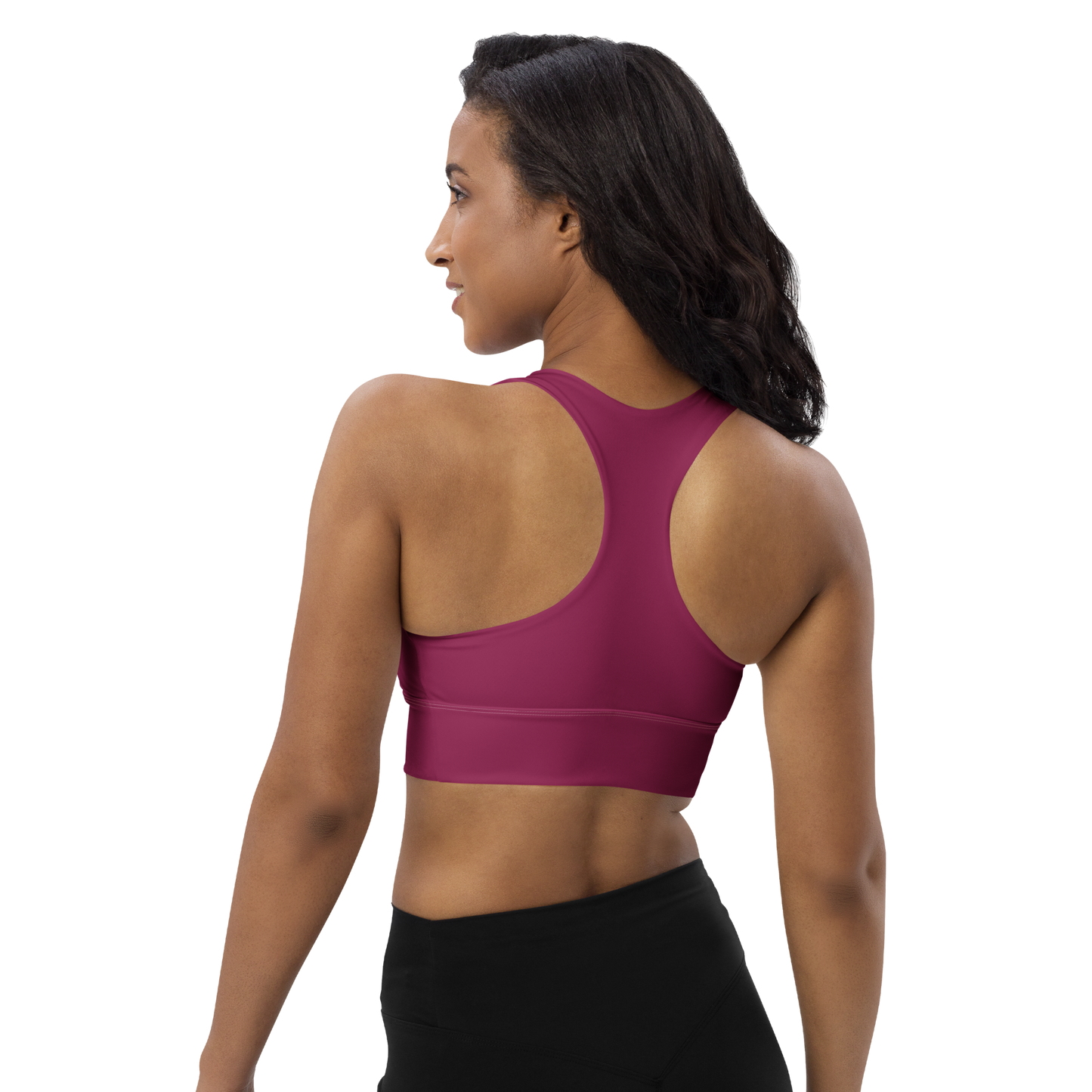 Michigan Upper Peninsula Longline Sports Bra (w/ UP USA Flag) | Ruby Red