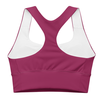 Michigan Upper Peninsula Longline Sports Bra (w/ UP USA Flag) | Ruby Red