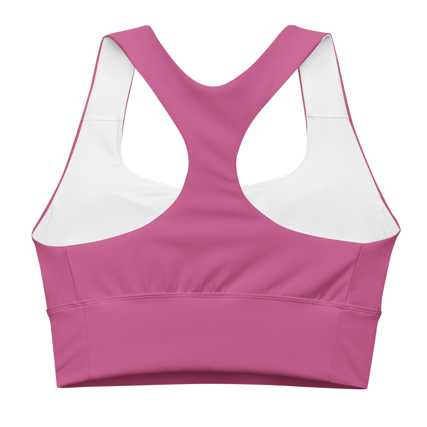 Michigan Upper Peninsula Longline Sports Bra (w/ UP USA Flag) | Apple Blossom Pink