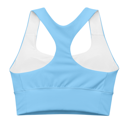 Michigan Upper Peninsula Longline Sports Bra (w/ UP USA Flag) | DTW Blue