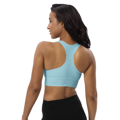 Michigan Upper Peninsula Longline Sports Bra (w/ UP USA Flag) | '58 Caddie Blue