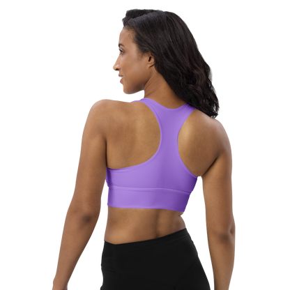 Michigan Upper Peninsula Longline Sports Bra (w/ UP USA Flag) | Lavander