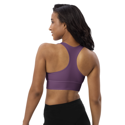 Michigan Upper Peninsula Longline Sports Bra (w/ UP USA Flag) | Plum