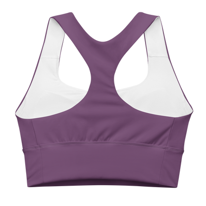 Michigan Upper Peninsula Longline Sports Bra (w/ UP USA Flag) | Plum