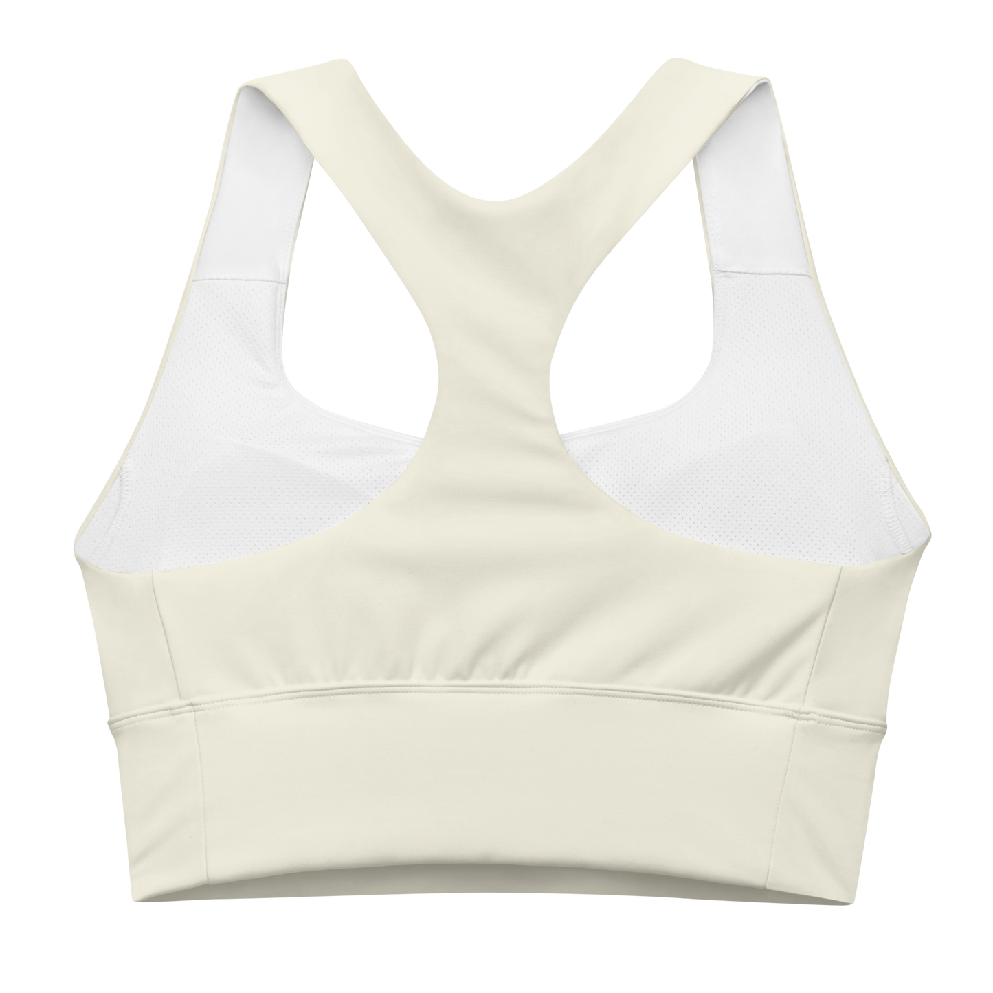 Michigan Upper Peninsula Longline Sports Bra (w/ UP USA Flag) | Ivory Color