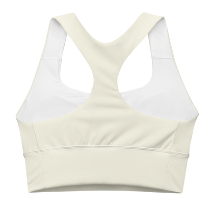 Michigan Upper Peninsula Longline Sports Bra (w/ UP USA Flag) | Ivory Color