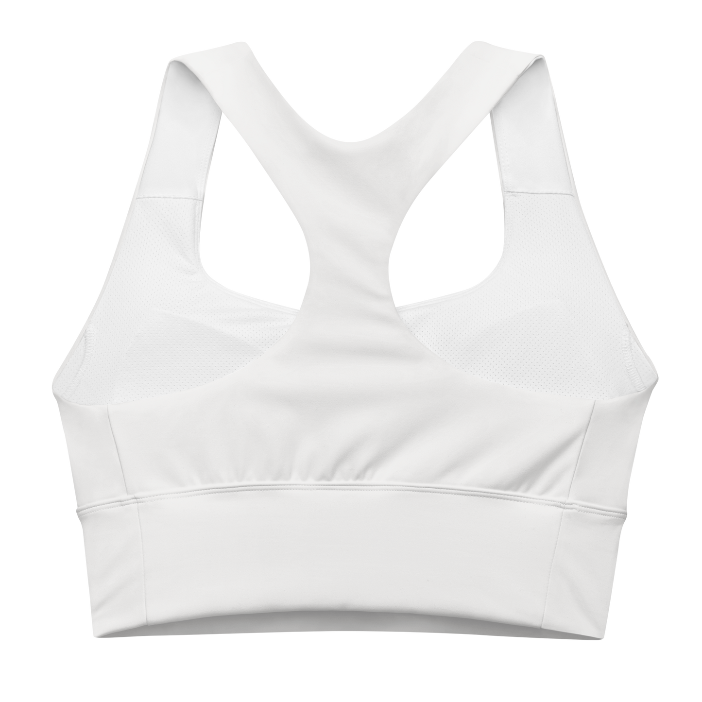 Michigan Upper Peninsula Longline Sports Bra (w/ UP USA Flag) | Birch Bark White