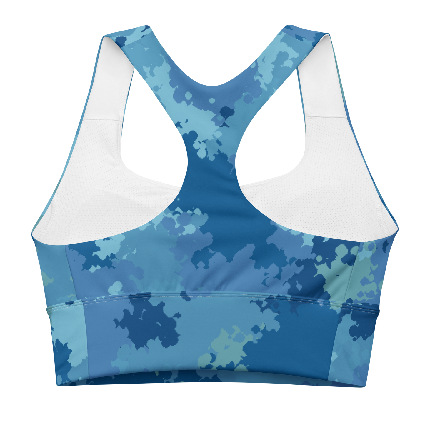 Michigan Upper Peninsula Longline Sports Bra (w/ UP USA Flag) | Great Lakes Camo