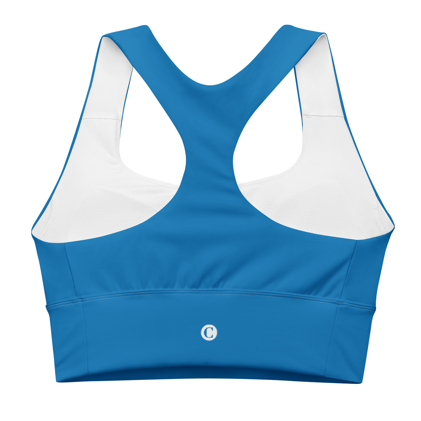 Michigan Upper Peninsula Longline Sports Bra (w/ UP Outline) | Azure