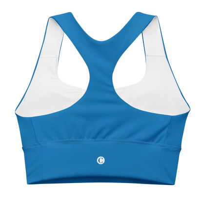 Michigan Upper Peninsula Longline Sports Bra (w/ UP Outline) | Azure