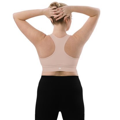 Michigan Upper Peninsula Longline Sports Bra (w/ UP Outline) | Rose Gold