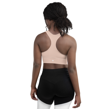 Michigan Upper Peninsula Longline Sports Bra (w/ UP Outline) | Rose Gold