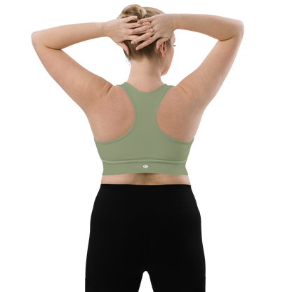 Michigan Upper Peninsula Longline Sports Bra (w/ UP Outline) | Beachgrass Green