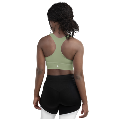 Michigan Upper Peninsula Longline Sports Bra (w/ UP Outline) | Beachgrass Green