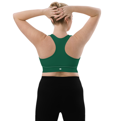 Michigan Upper Peninsula Longline Sports Bra (w/ UP Outline) | Superior Green