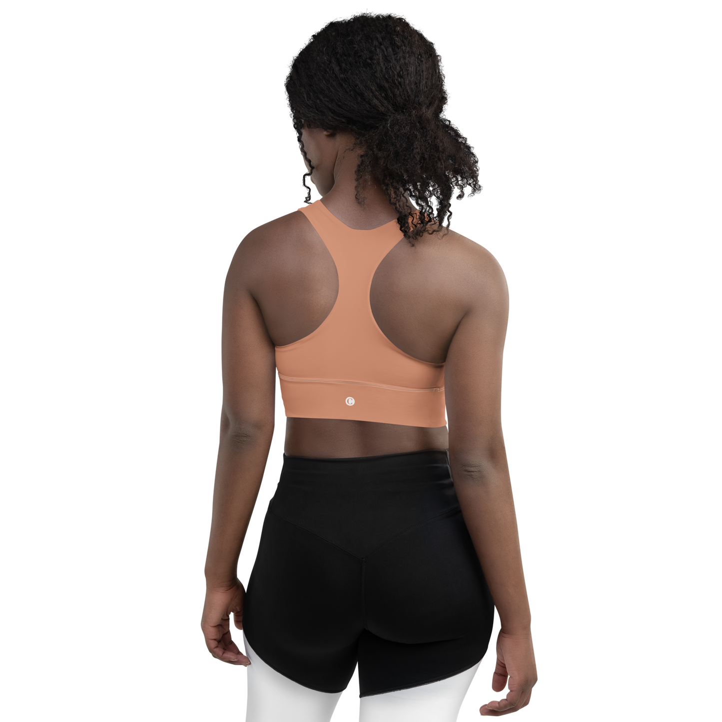 Michigan Upper Peninsula Longline Sports Bra (w/ UP Outline) | Copper Color