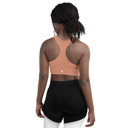 Michigan Upper Peninsula Longline Sports Bra (w/ UP Outline) | Copper Color