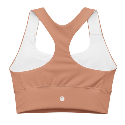 Michigan Upper Peninsula Longline Sports Bra (w/ UP Outline) | Copper Color