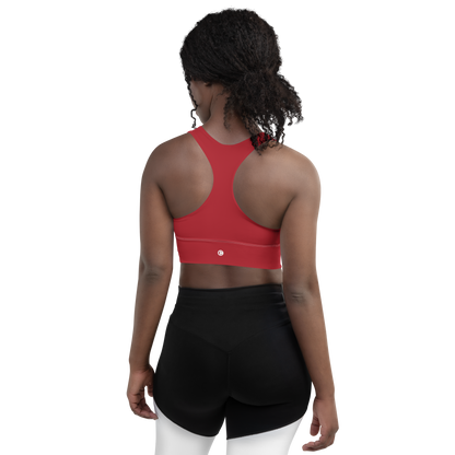 Michigan Upper Peninsula Longline Sports Bra (w/ UP Outline) | Thimbleberry Red