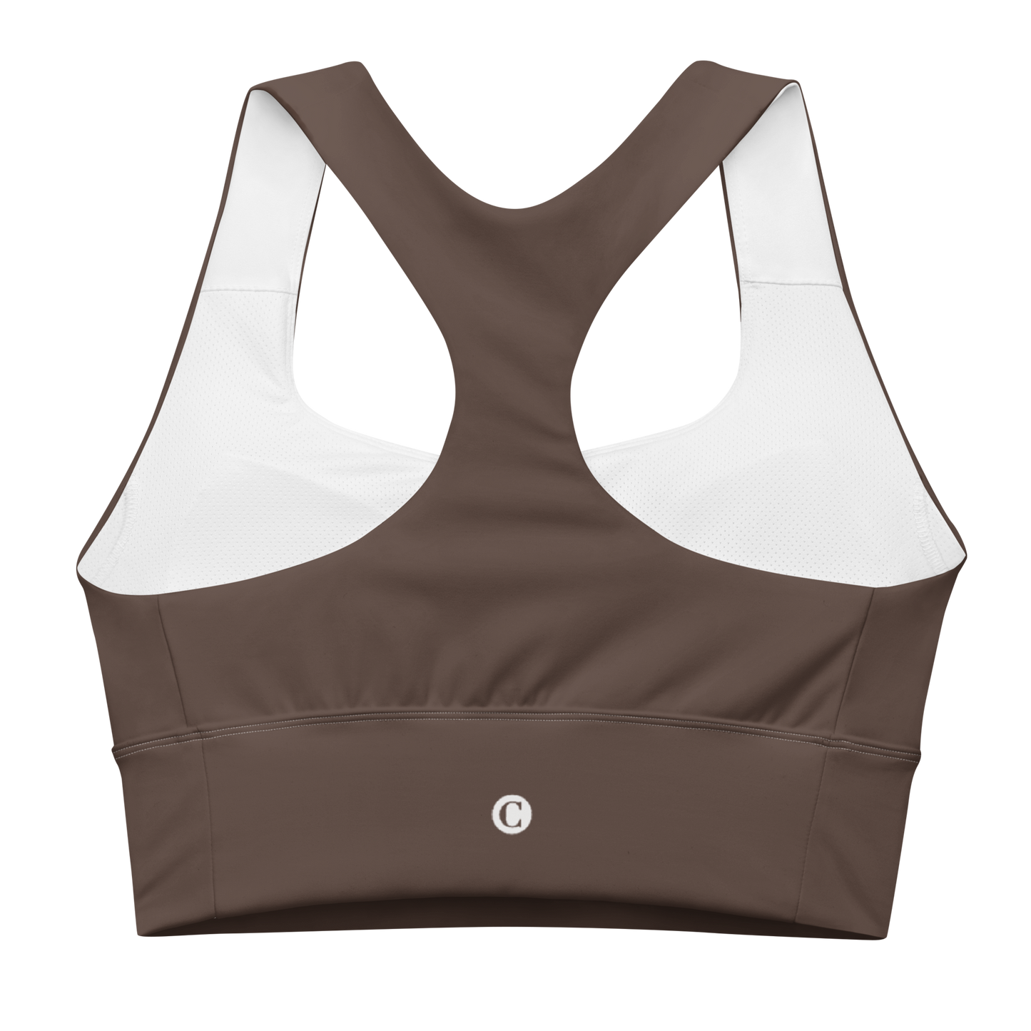 Michigan Upper Peninsula Longline Sports Bra (w/ UP Outline) | Hickory Color