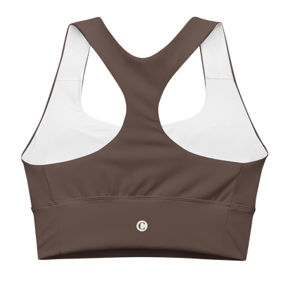 Michigan Upper Peninsula Longline Sports Bra (w/ UP Outline) | Hickory Color