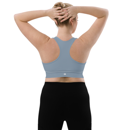 Michigan Upper Peninsula Longline Sports Bra (w/ UP Outline) | B-24 Grey