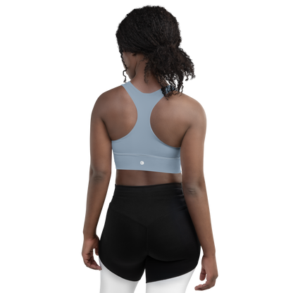 Michigan Upper Peninsula Longline Sports Bra (w/ UP Outline) | B-24 Grey