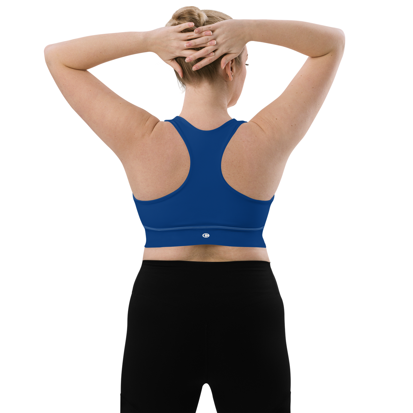 Michigan Upper Peninsula Longline Sports Bra (w/ UP Outline) | Dearborn Blue