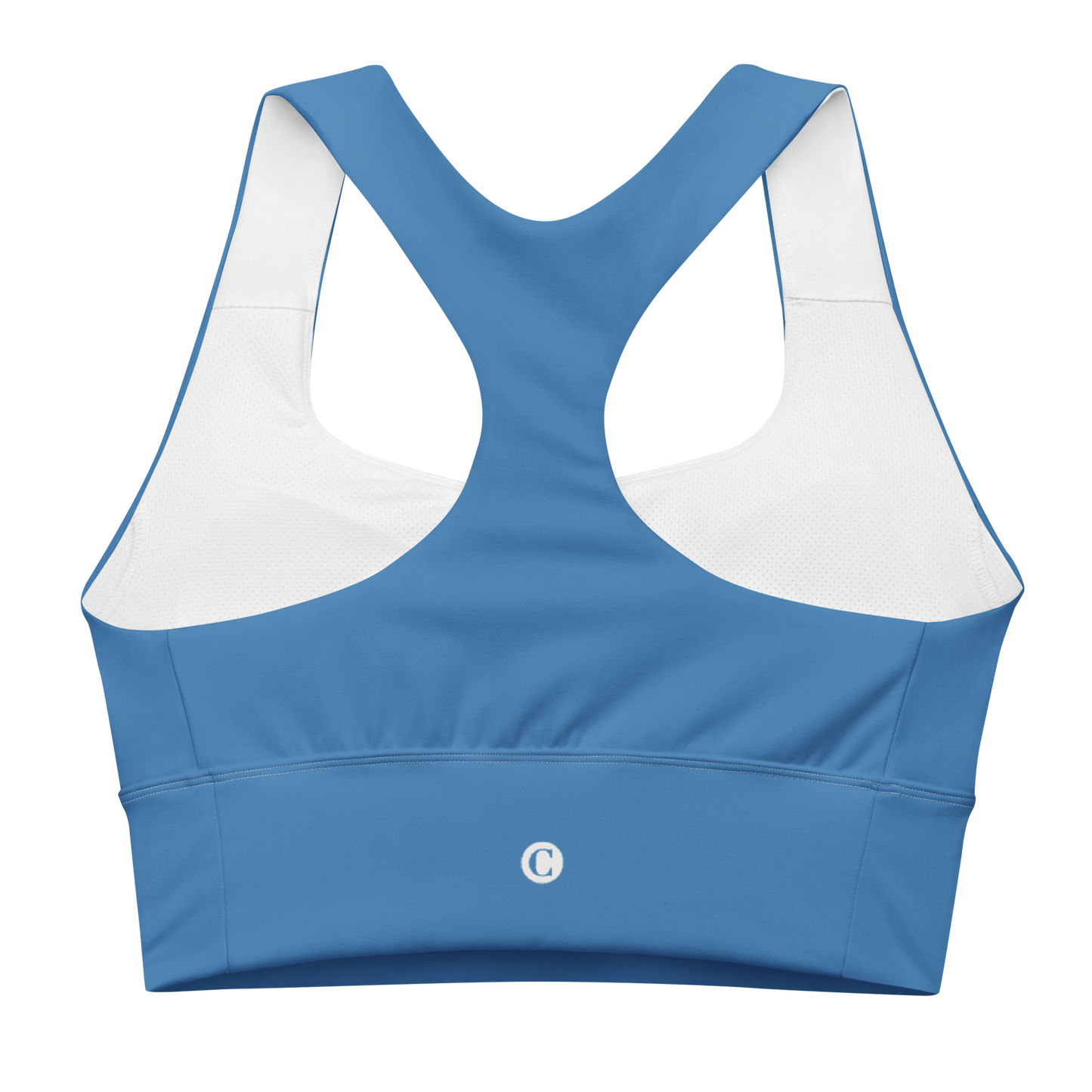 Michigan Upper Peninsula Longline Sports Bra (w/ UP Outline) | Lake Superior Blue