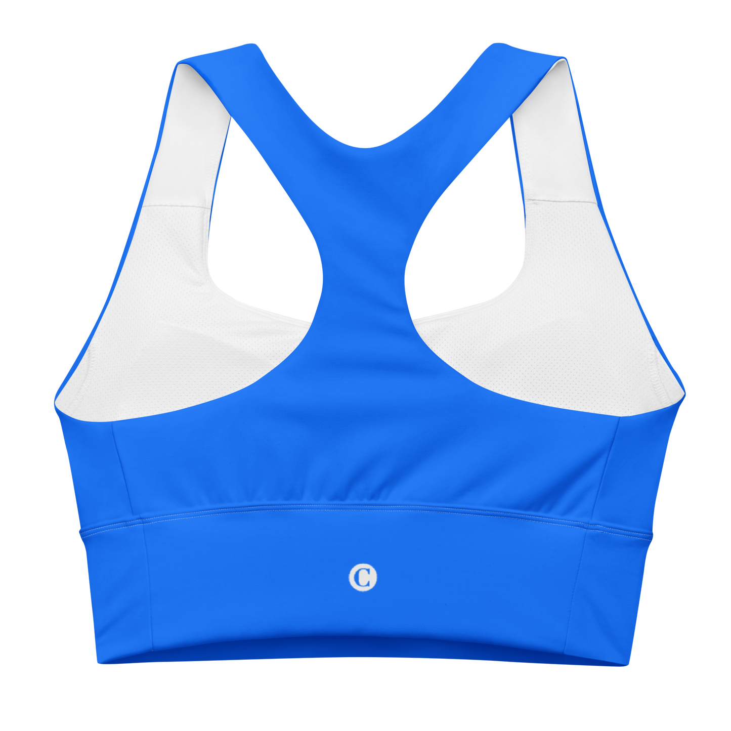 Michigan Upper Peninsula Longline Sports Bra (w/ UP Outline) | Motor Town Blue