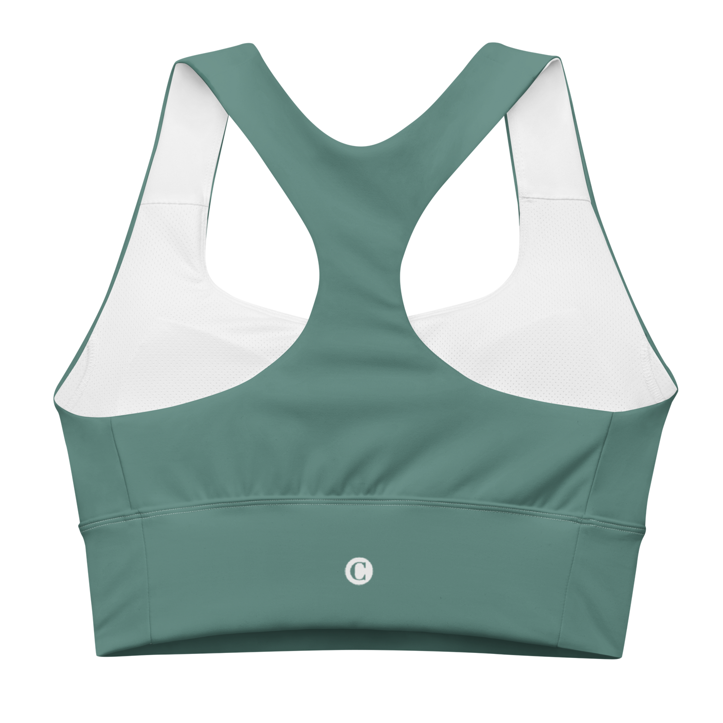 Michigan Upper Peninsula Longline Sports Bra (w/ UP Outline) | Copper Green