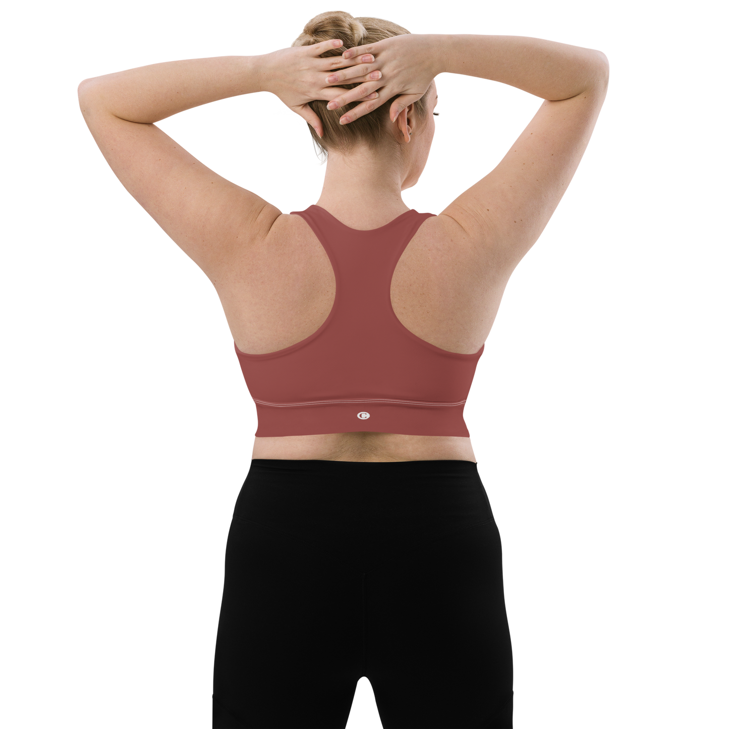 Michigan Upper Peninsula Longline Sports Bra (w/ UP Outline) | Ore Dock Red