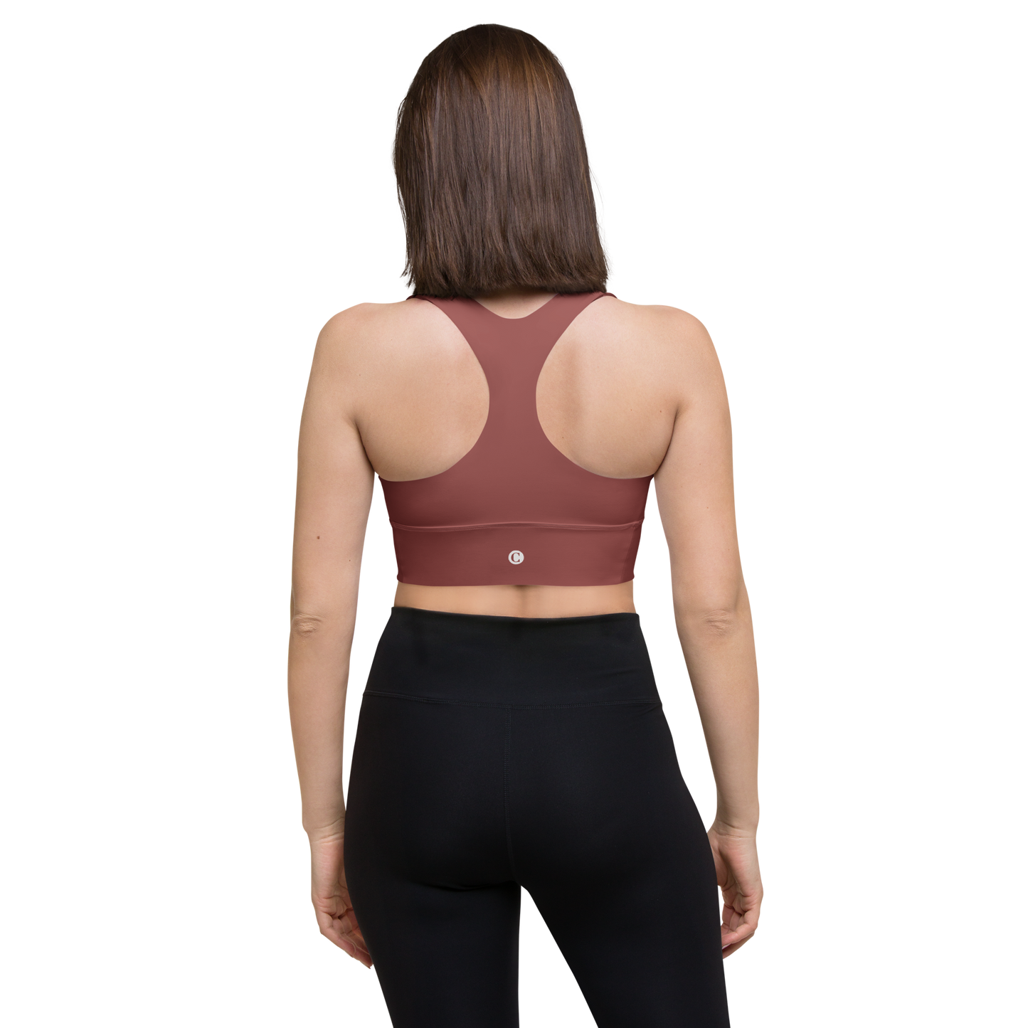 Michigan Upper Peninsula Longline Sports Bra (w/ UP Outline) | Ore Dock Red