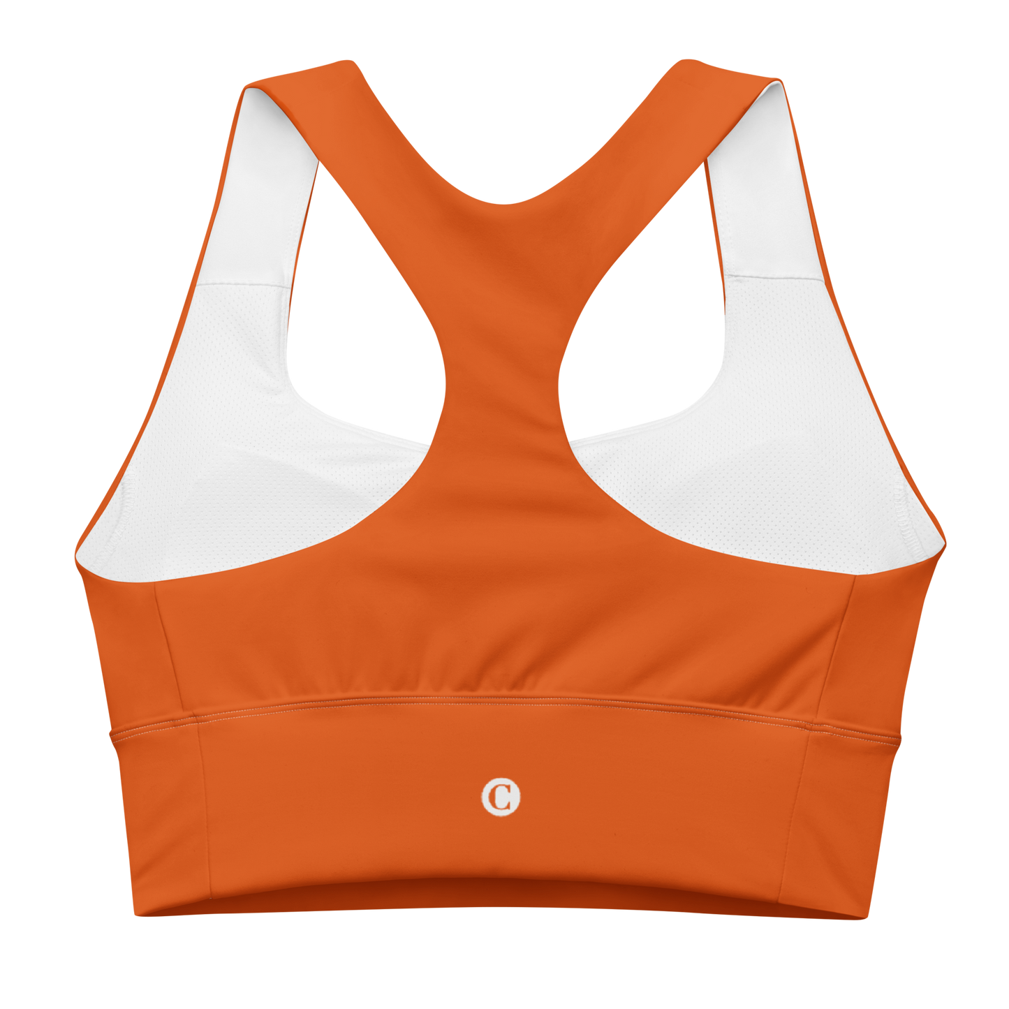 Michigan Upper Peninsula Longline Sports Bra (w/ UP Outline) | Maple Leaf Orange