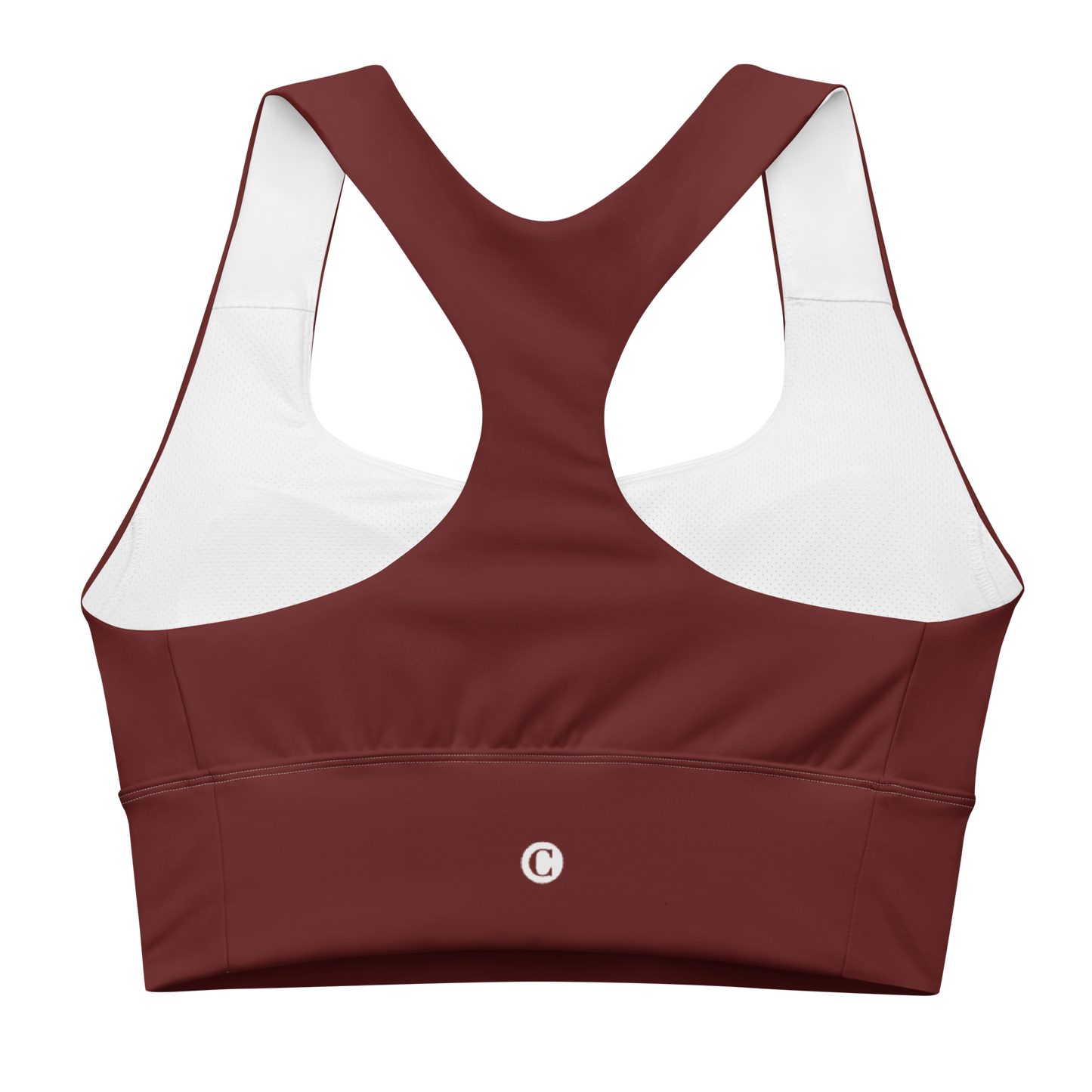 Michigan Upper Peninsula Longline Sports Bra (w/ UP Outline) | Cherrywood Color