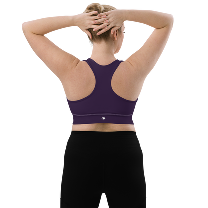 Michigan Upper Peninsula Longline Sports Bra (w/ UP Outline) | Blackcurrant