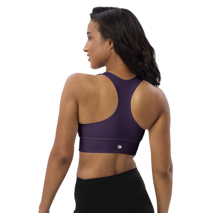 Michigan Upper Peninsula Longline Sports Bra (w/ UP Outline) | Blackcurrant