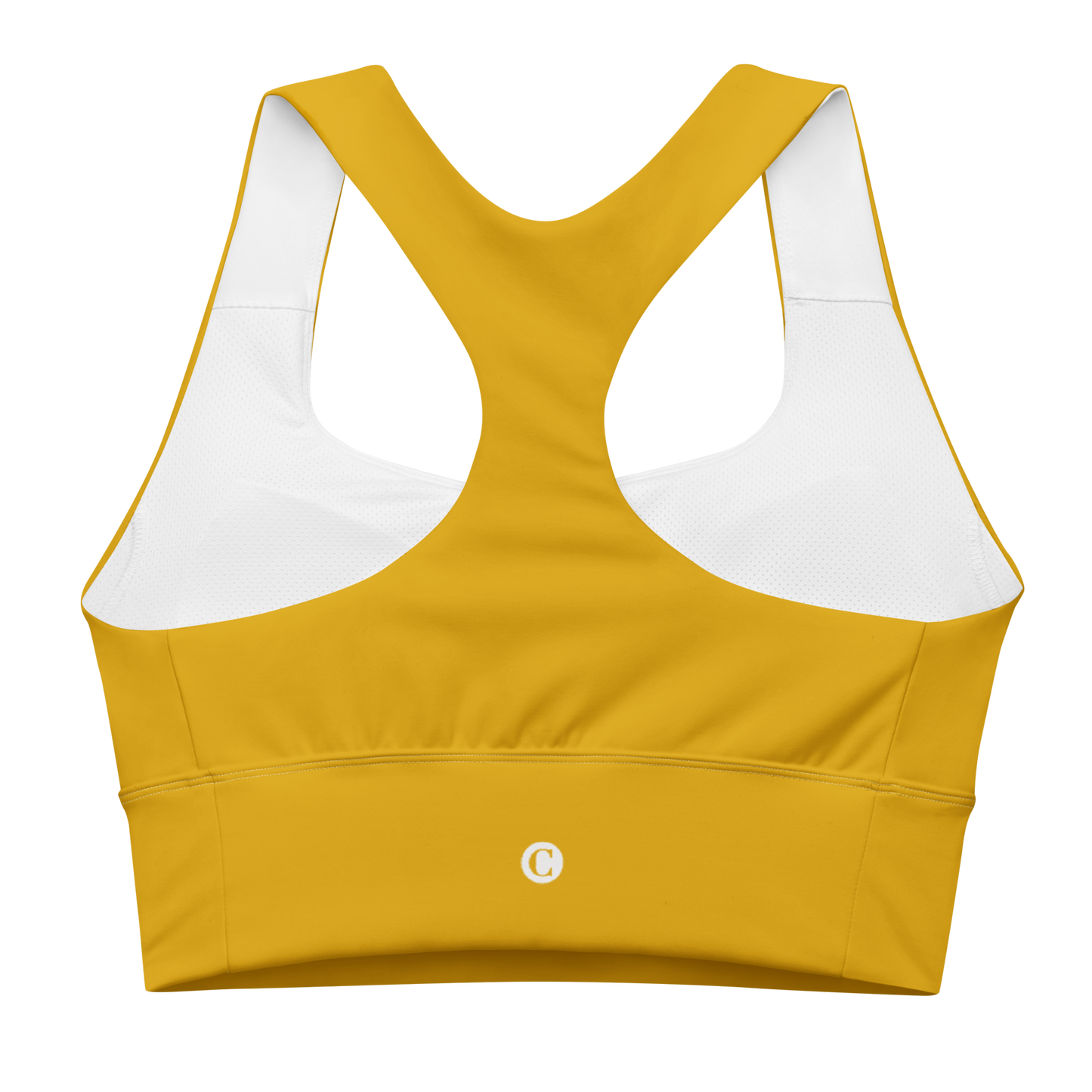 Michigan Upper Peninsula Longline Sports Bra (w/ UP Outline) | Gold