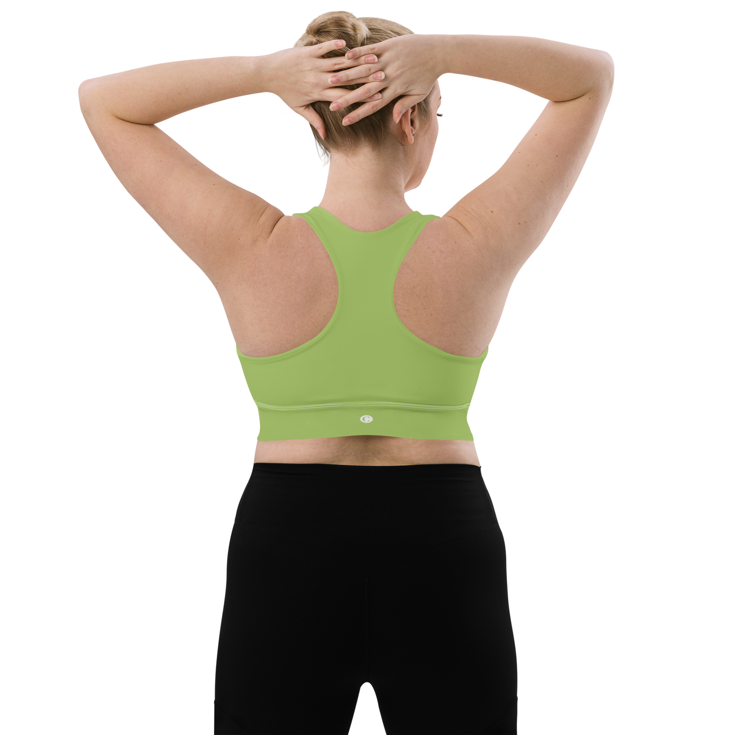 Michigan Upper Peninsula Longline Sports Bra (w/ UP Outline) | Gooseberry Green