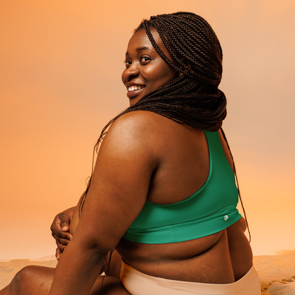 Michigan Upper Peninsula Longline Sports Bra (w/ UP Outline) | Emerald Green