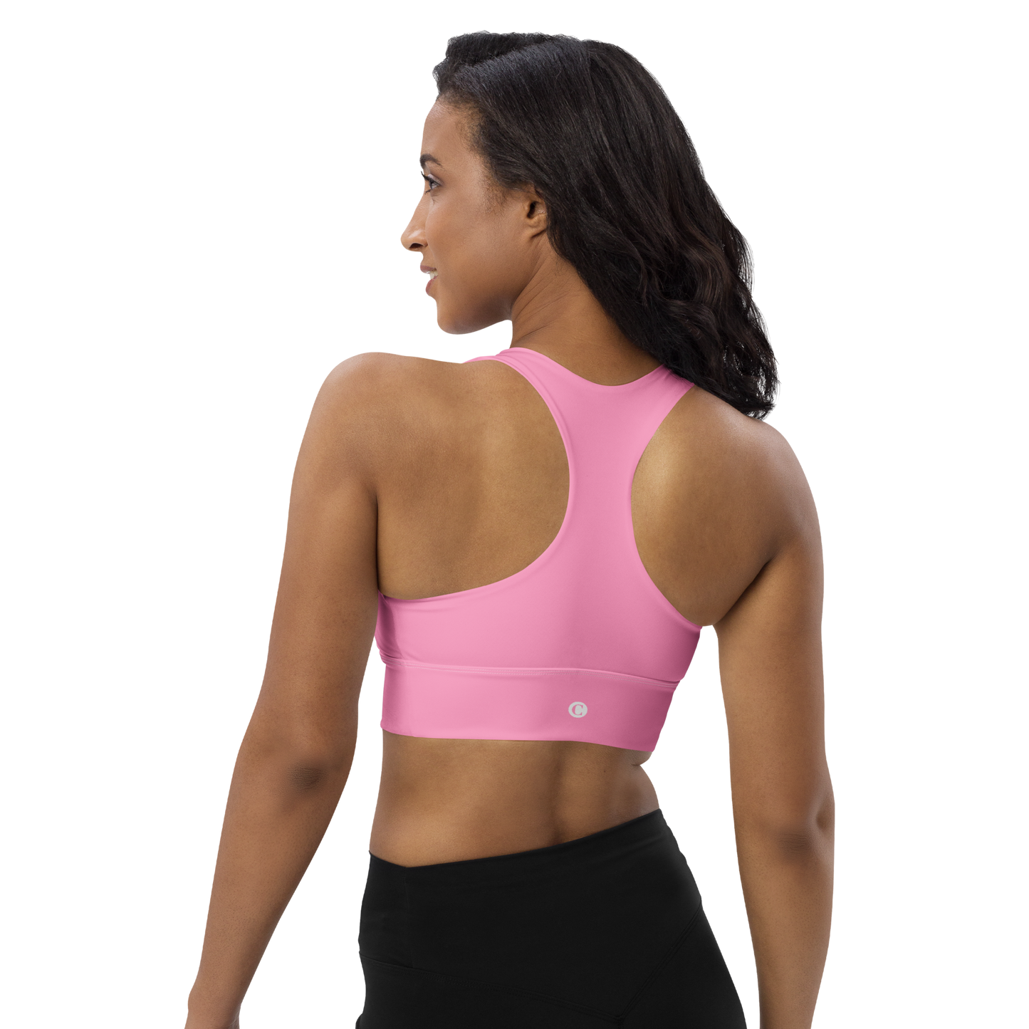 Michigan Upper Peninsula Longline Sports Bra (w/ UP Outline) | '67 Caddie Pink