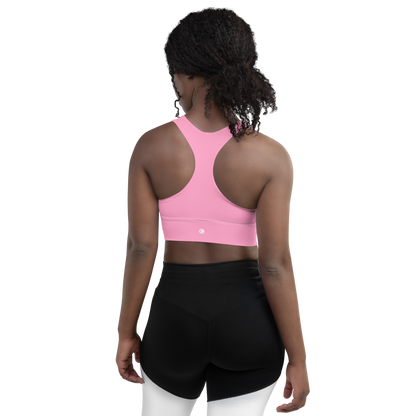 Michigan Upper Peninsula Longline Sports Bra (w/ UP Outline) | '67 Caddie Pink