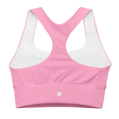 Michigan Upper Peninsula Longline Sports Bra (w/ UP Outline) | '67 Caddie Pink