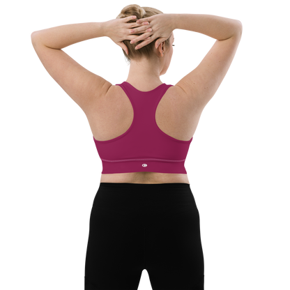 Michigan Upper Peninsula Longline Sports Bra (w/ UP Outline) | Ruby Red