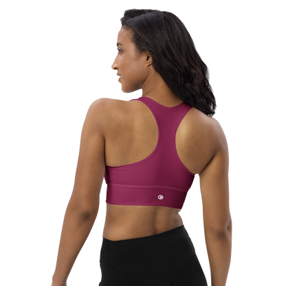 Michigan Upper Peninsula Longline Sports Bra (w/ UP Outline) | Ruby Red