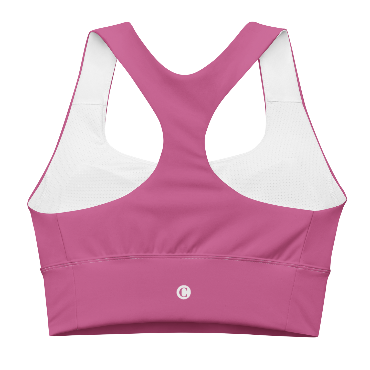 Michigan Upper Peninsula Longline Sports Bra (w/ UP Outline) | Apple Blossom Pink